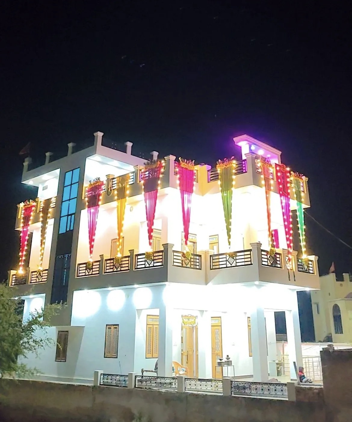 Mahakal illuminated home decoration for an evening celebration